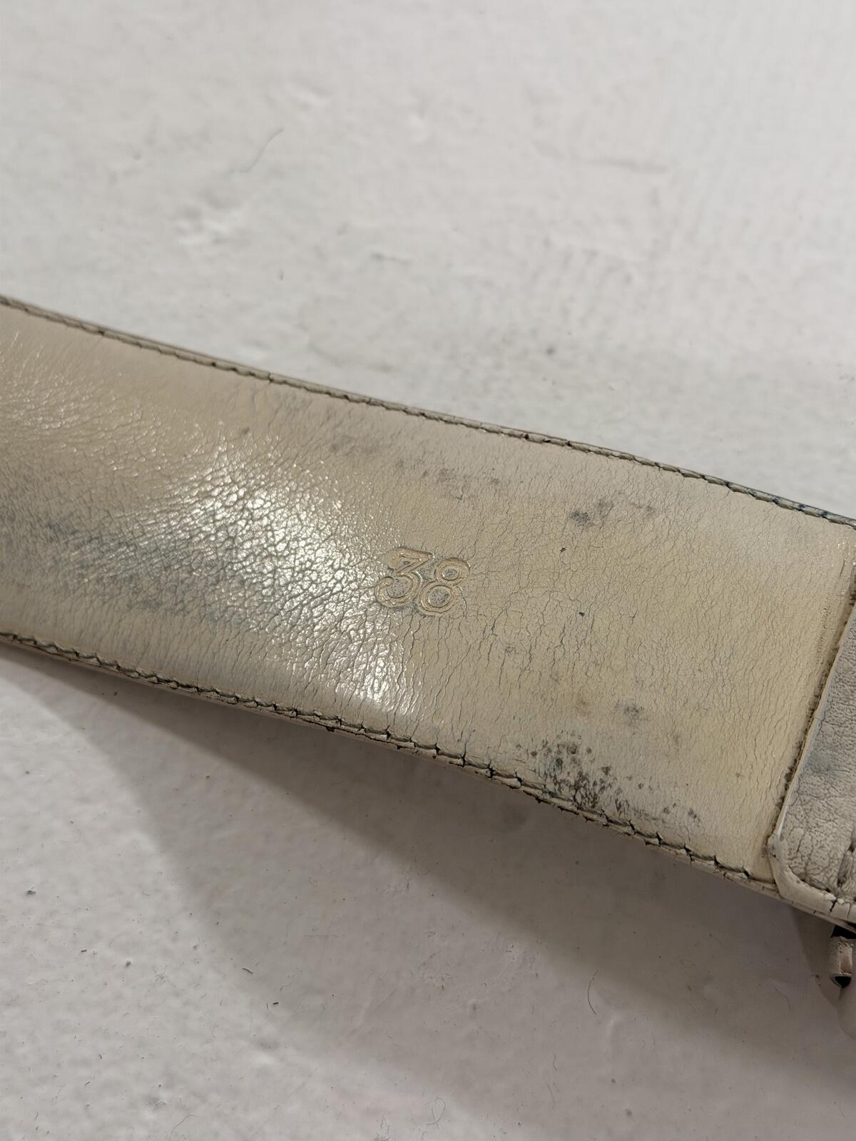 Chrome hearts XL 2 inch white roller belt