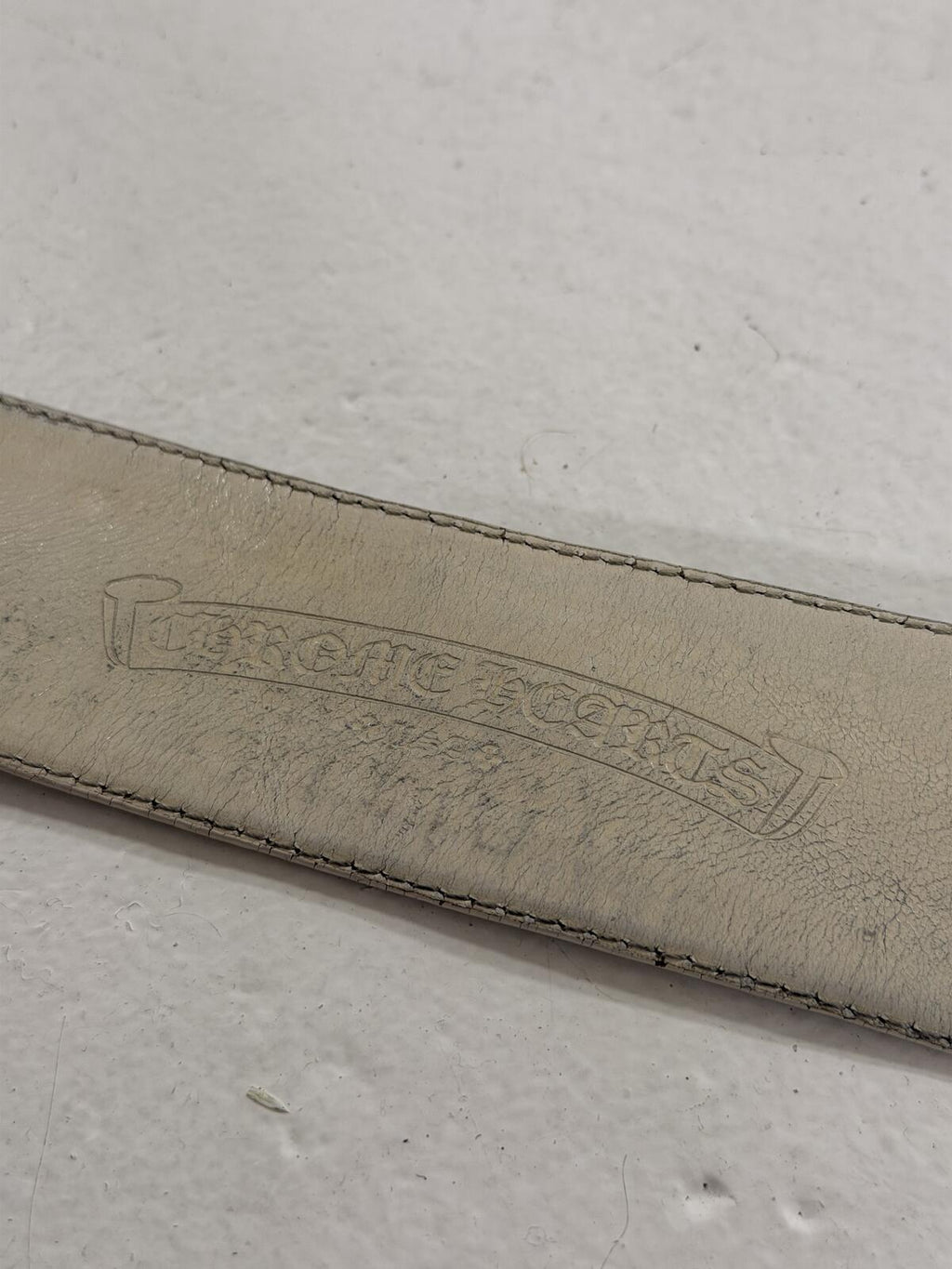 Chrome hearts XL 2 inch white roller belt