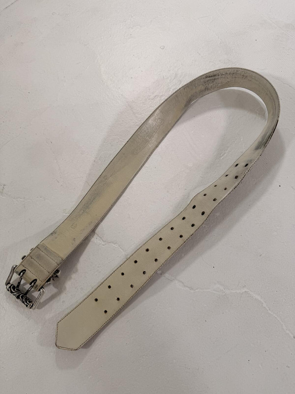 Chrome hearts XL 2 inch white roller belt