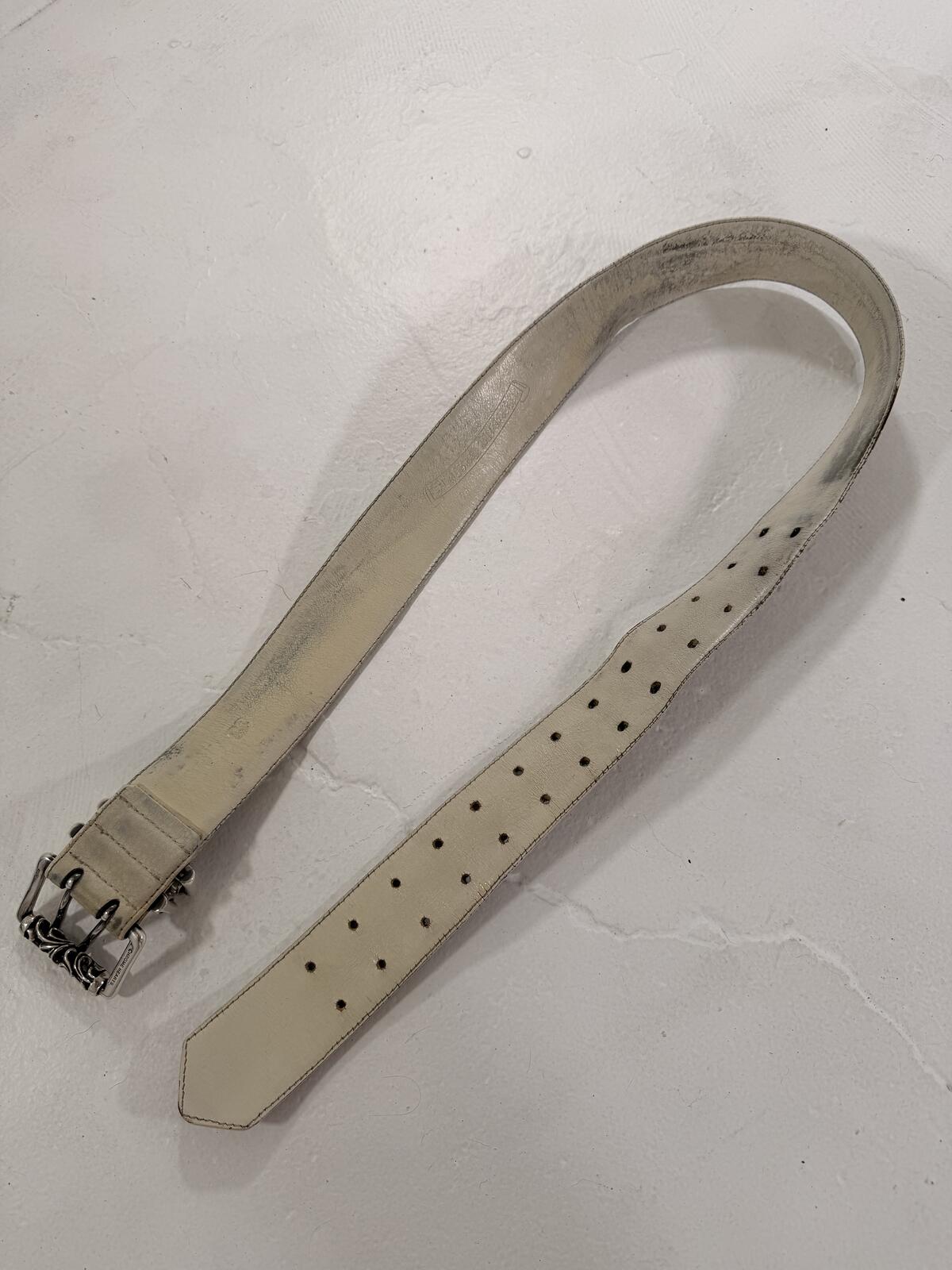 Chrome hearts XL 2 inch white roller belt