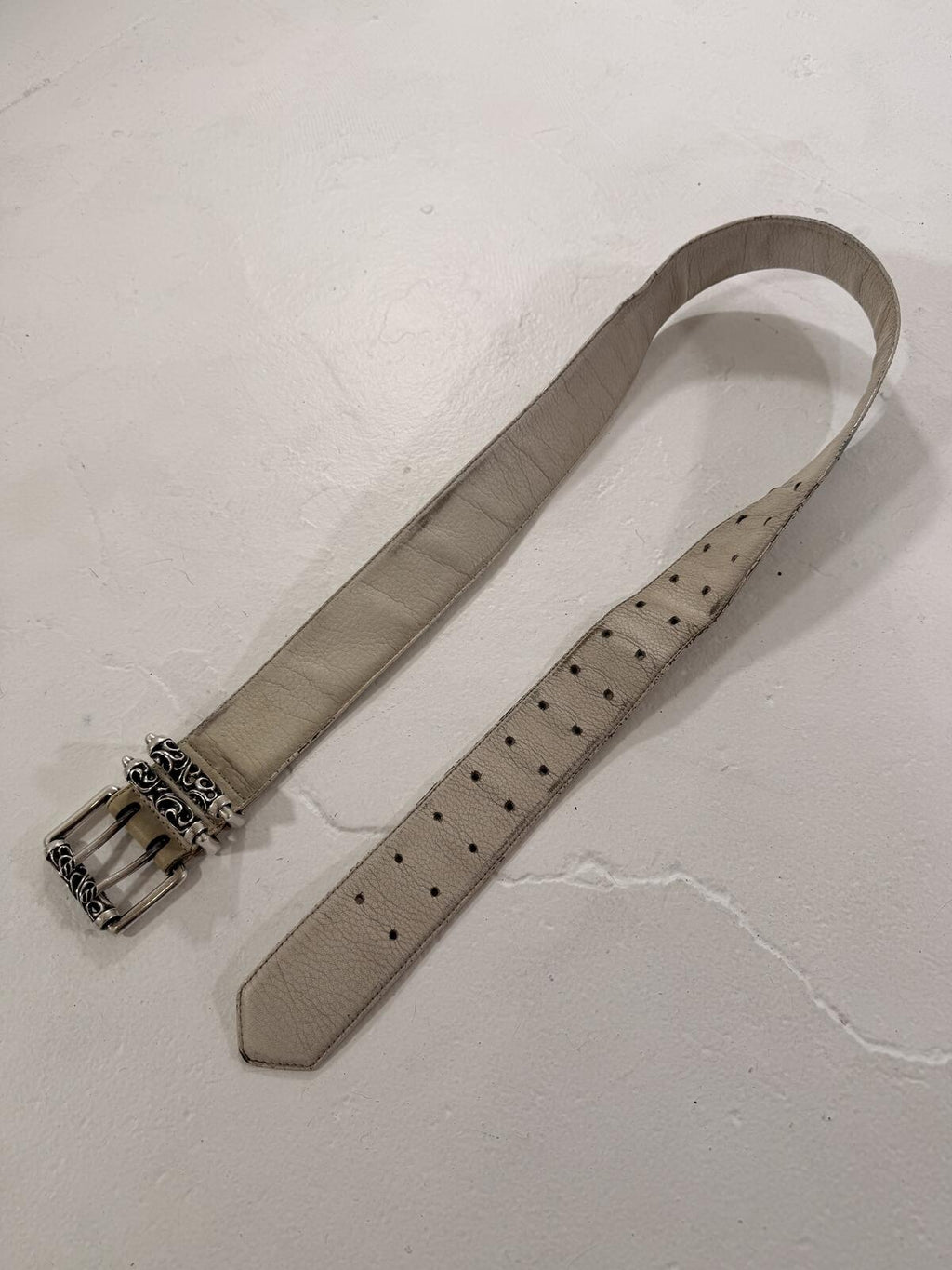 Chrome hearts XL 2 inch white roller belt