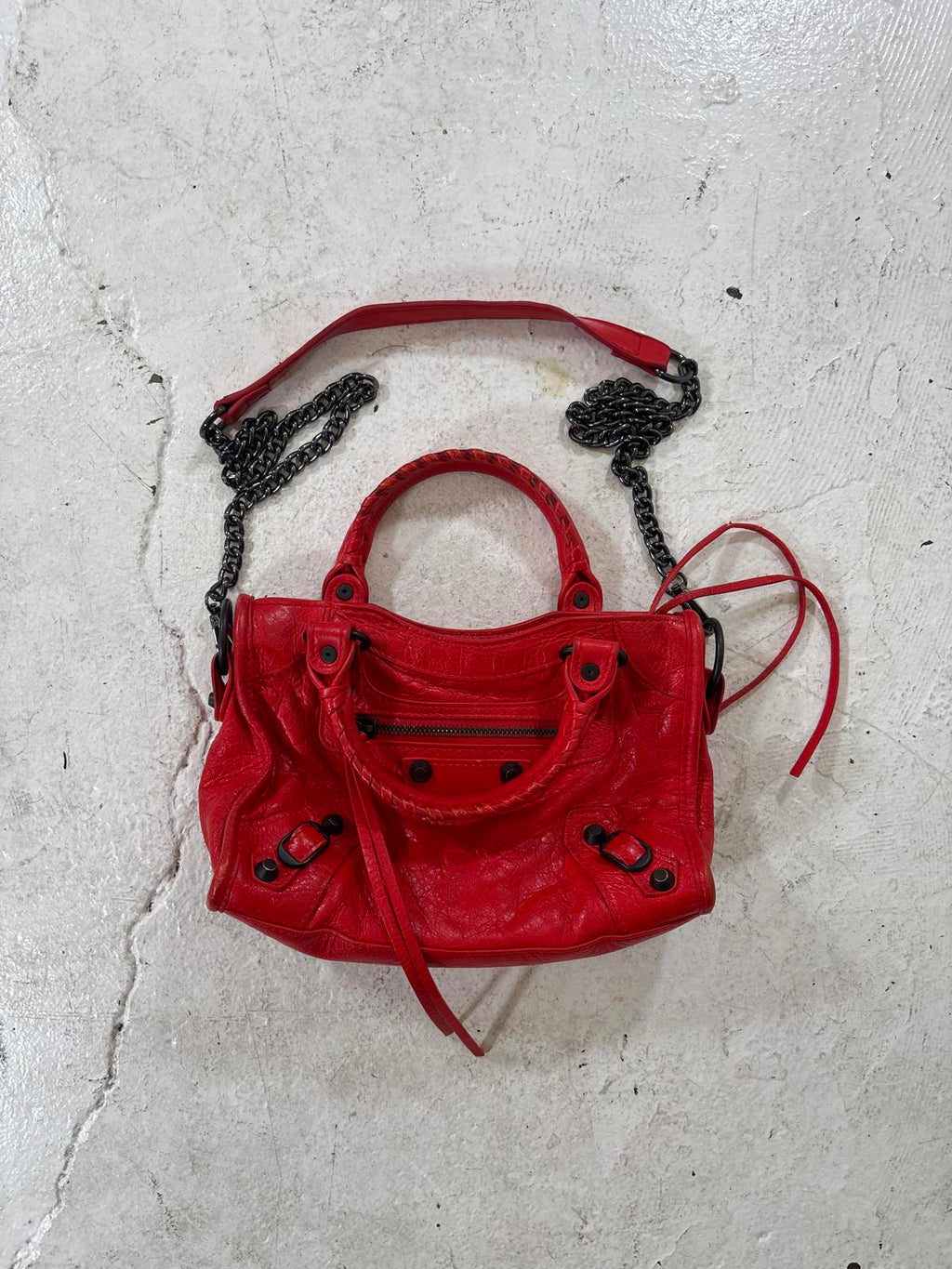 Balenciaga Red Mini City Bag