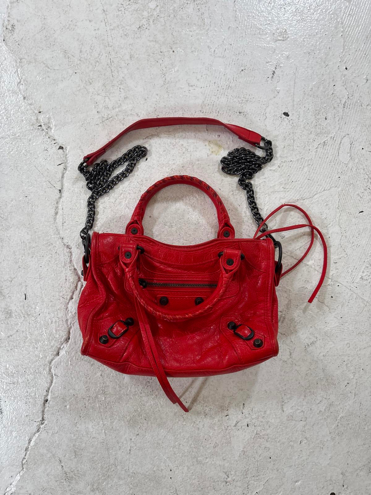 Balenciaga Red Mini City Bag