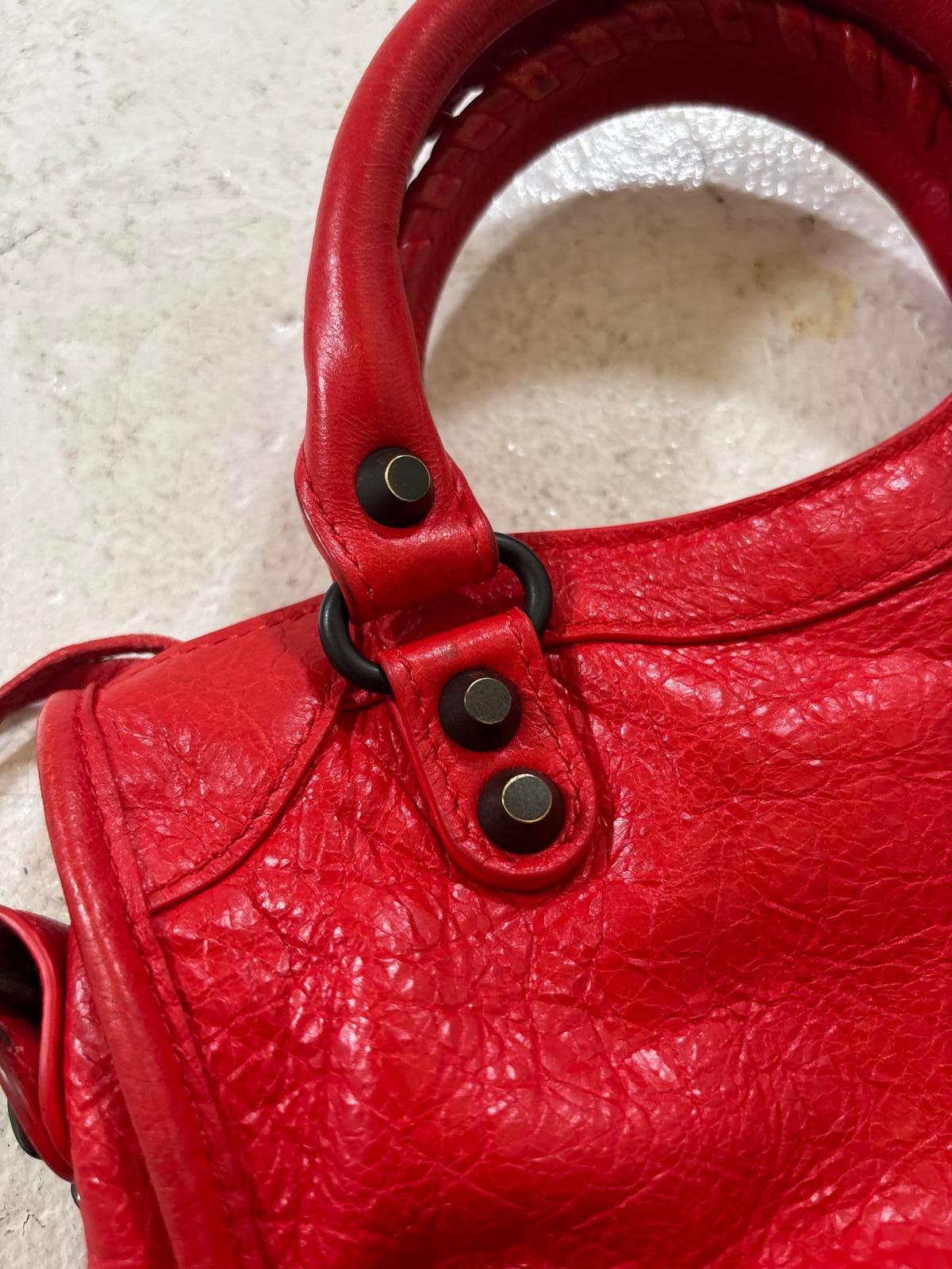 Balenciaga Red Mini City Bag