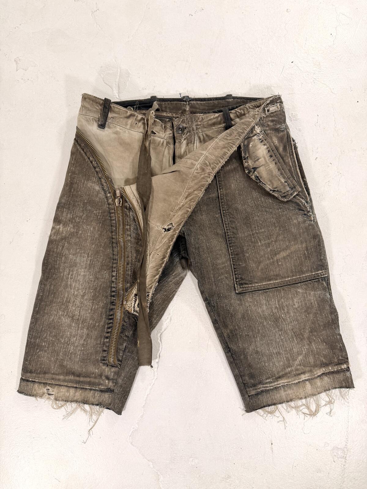 Rick Owen’s FW07 double layer dust wash aircut shorts