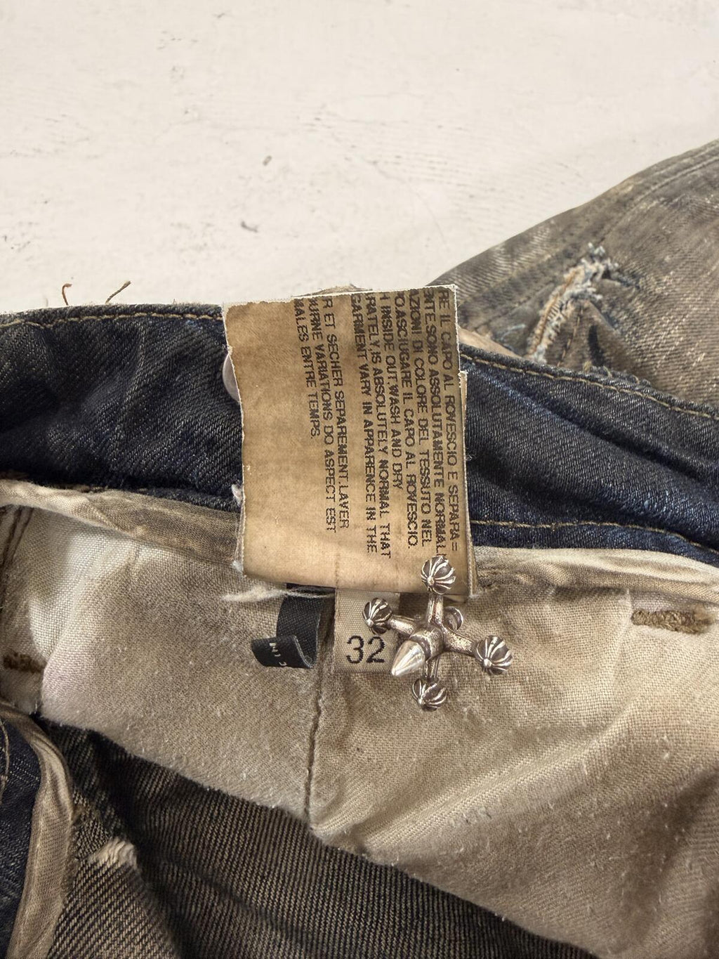 Rick Owen’s FW07 double layer dust wash aircut shorts