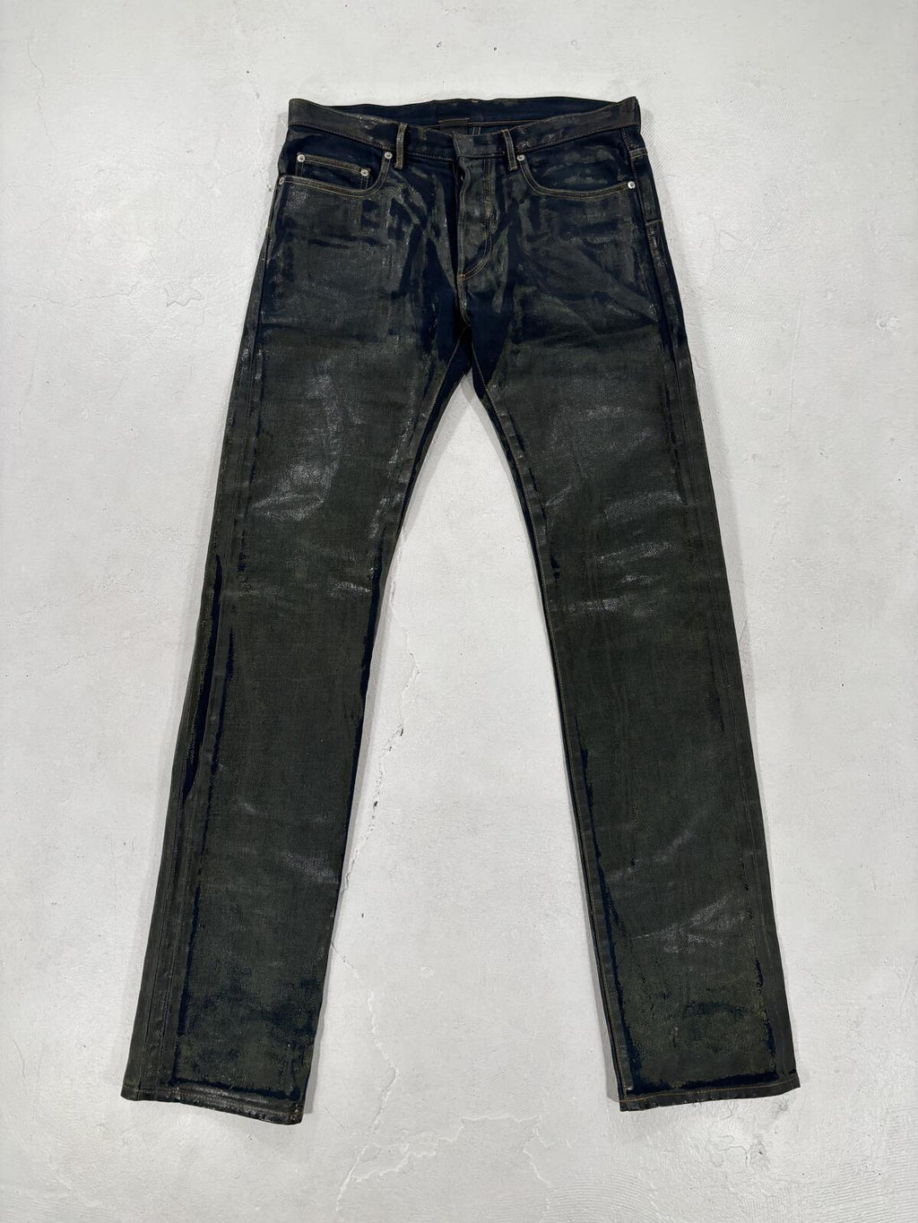 Dior Homme AW03 Green Waxed Luster {{ color }} {{ brand }} {{ archive }} {{ season }} {{ year }} {{ hedi slimane }}