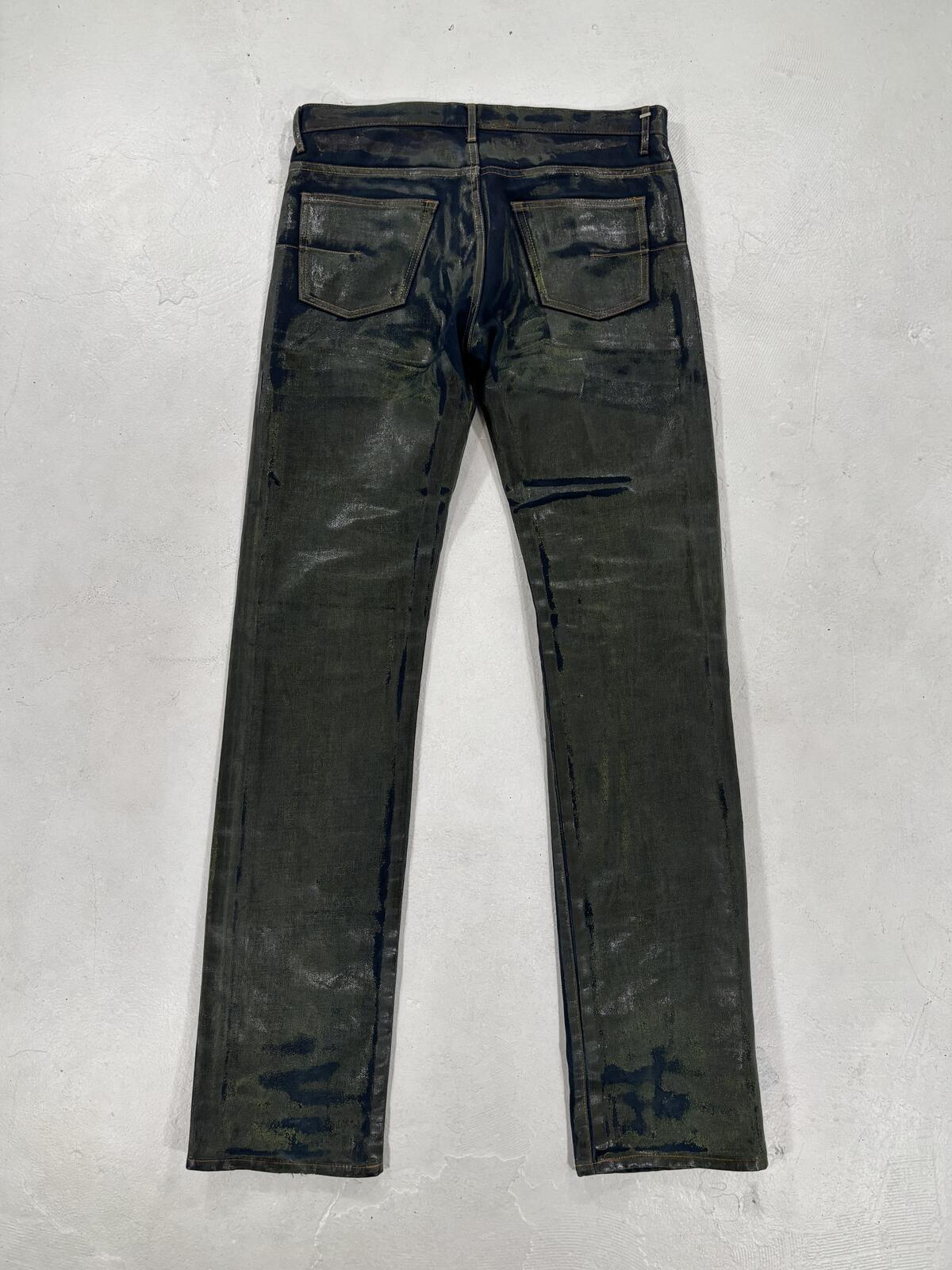 Dior Homme AW03 Green Waxed Luster {{ color }} {{ brand }} {{ archive }} {{ season }} {{ year }} {{ hedi slimane }}