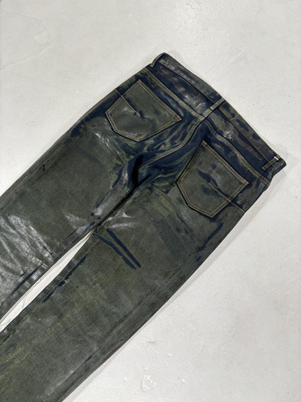 Dior Homme AW03 Green Waxed Luster {{ color }} {{ brand }} {{ archive }} {{ season }} {{ year }} {{ hedi slimane }}