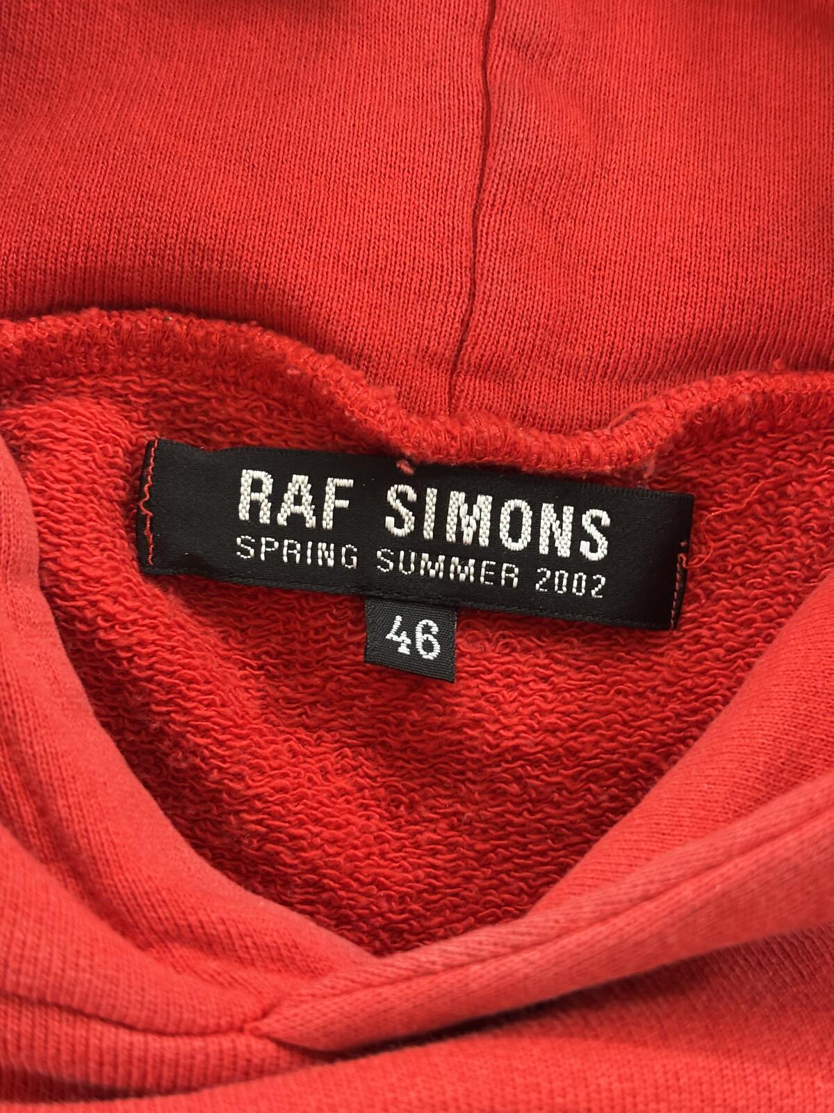 Raf simons Ss02 Silence & Secrecy Red Hoodie