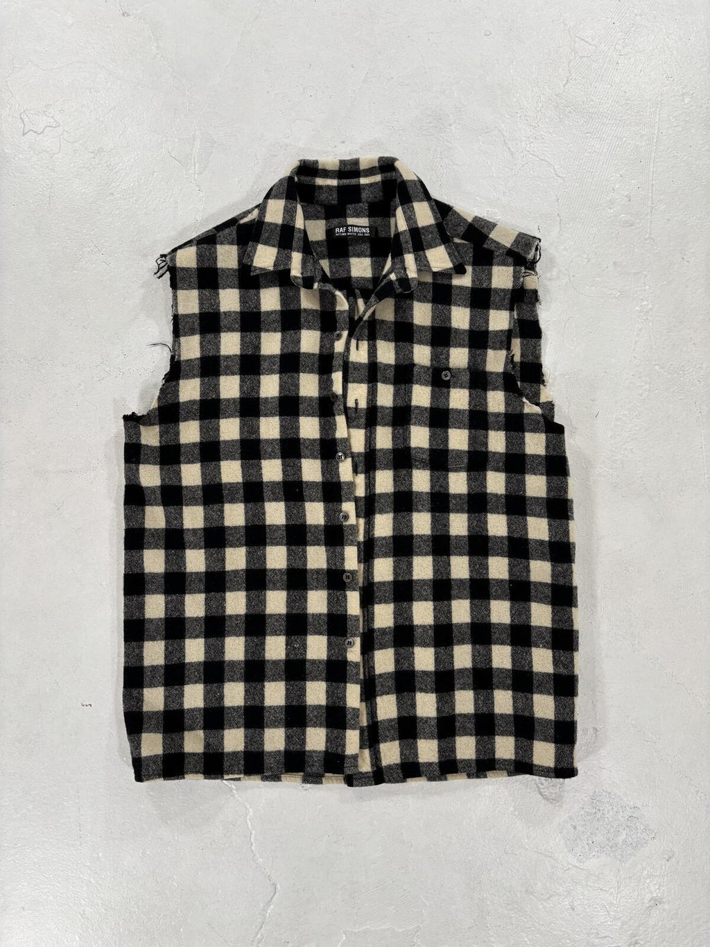 Raf Simons AW04 Sleeveless Flannel