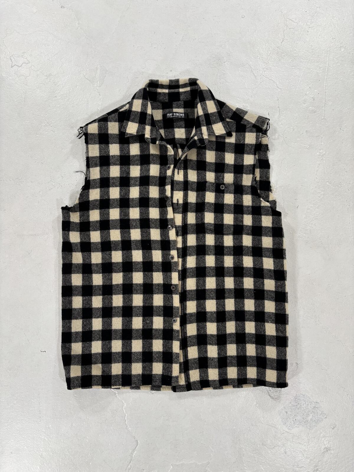 Raf Simons AW04 Sleeveless Flannel