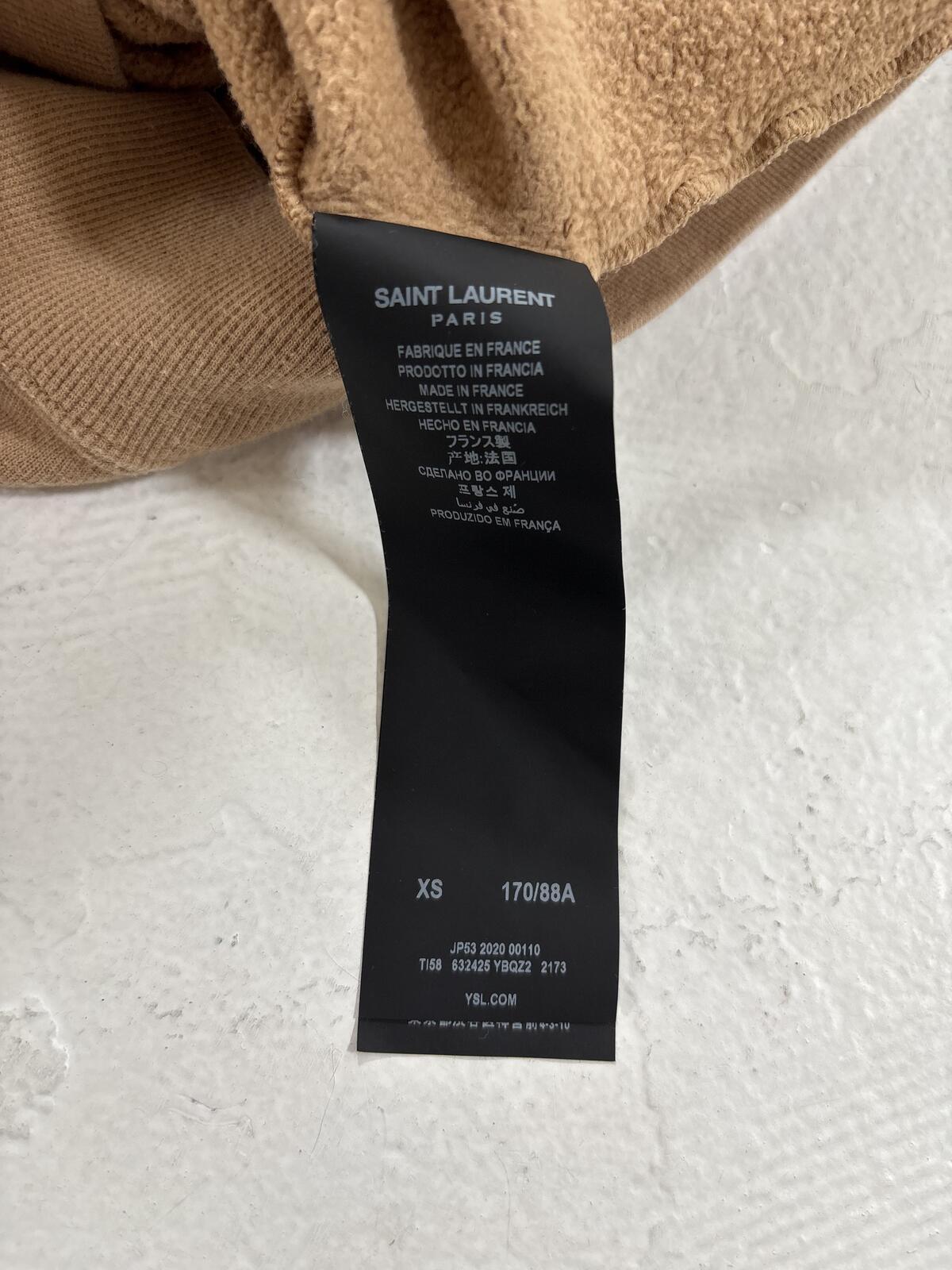 Saint Laurent Tan Logo Hoodie