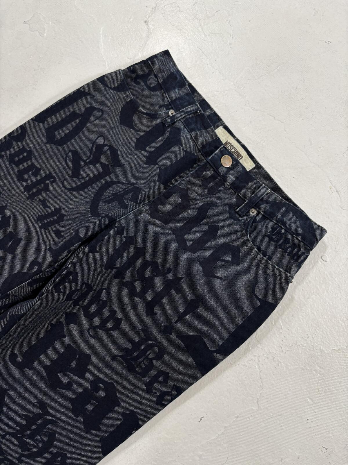 Moschino Old English Newspaper Denim