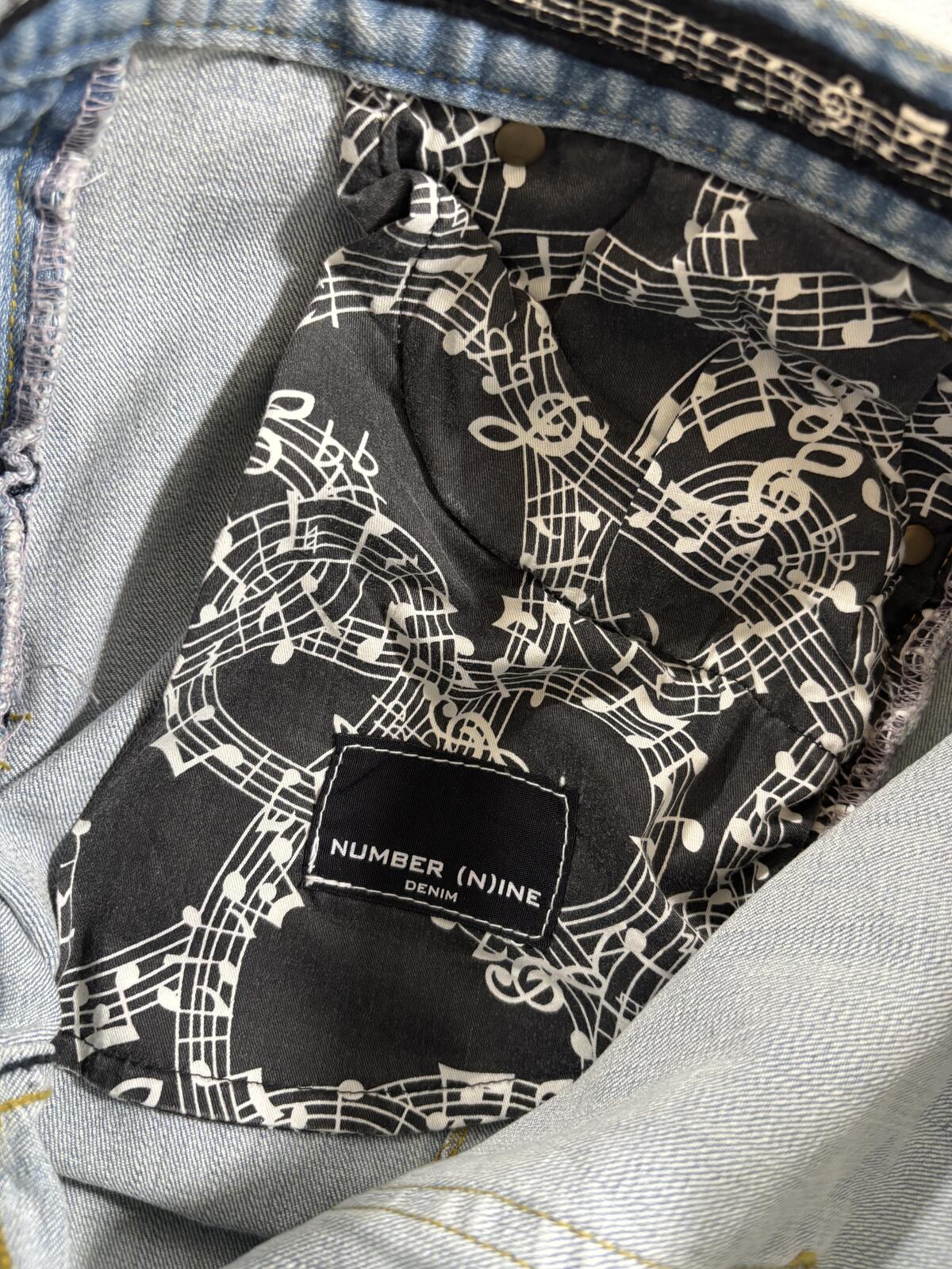 Number (N)ine Music Note Crash Denim