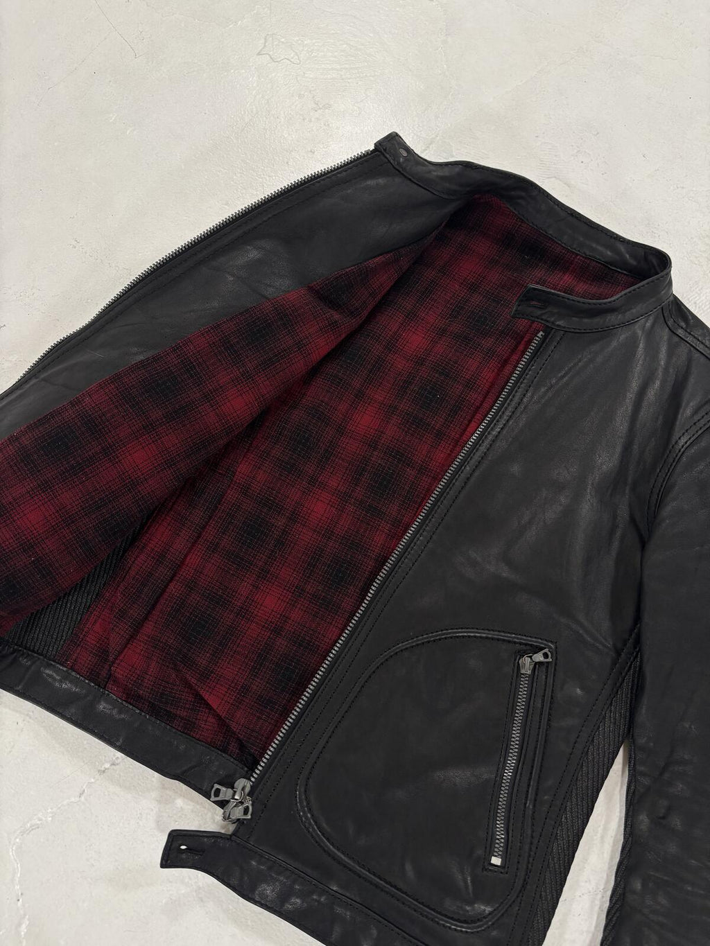 Isamu Katayama Flannel Linned Leather Jacket