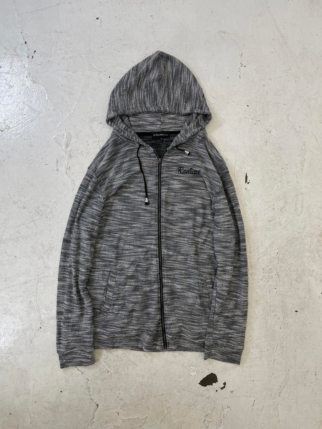 In the attic grey zip up hoodie