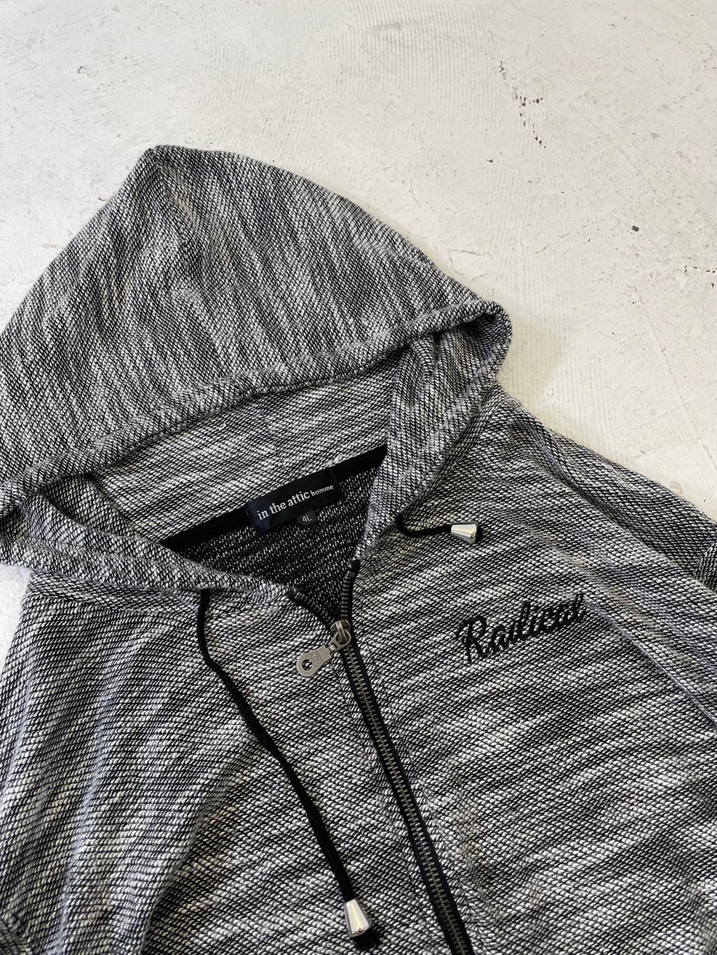 In the attic grey zip up hoodie