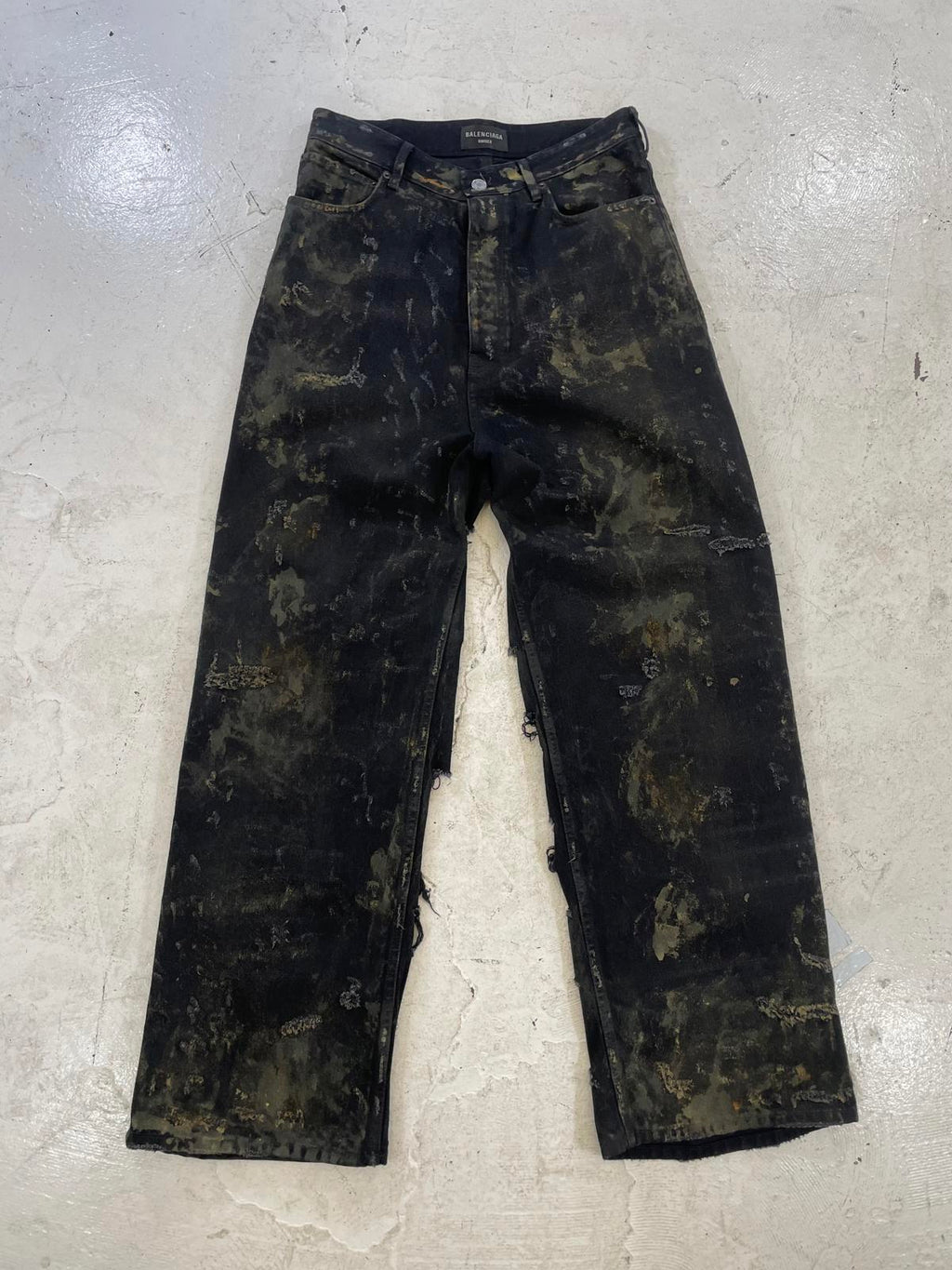 Balenciaga ss23 mud distressed denim