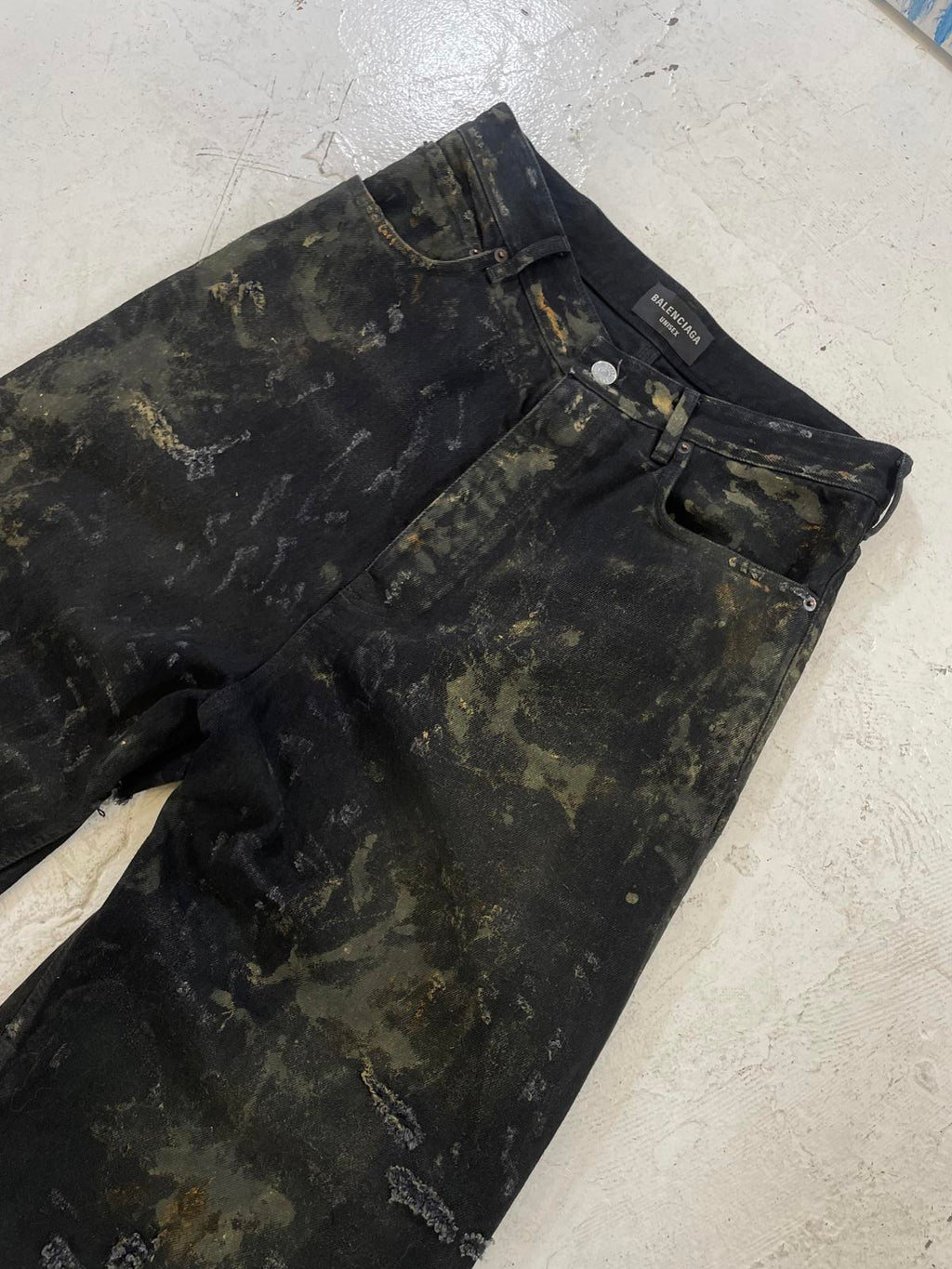 Balenciaga ss23 mud distressed denim