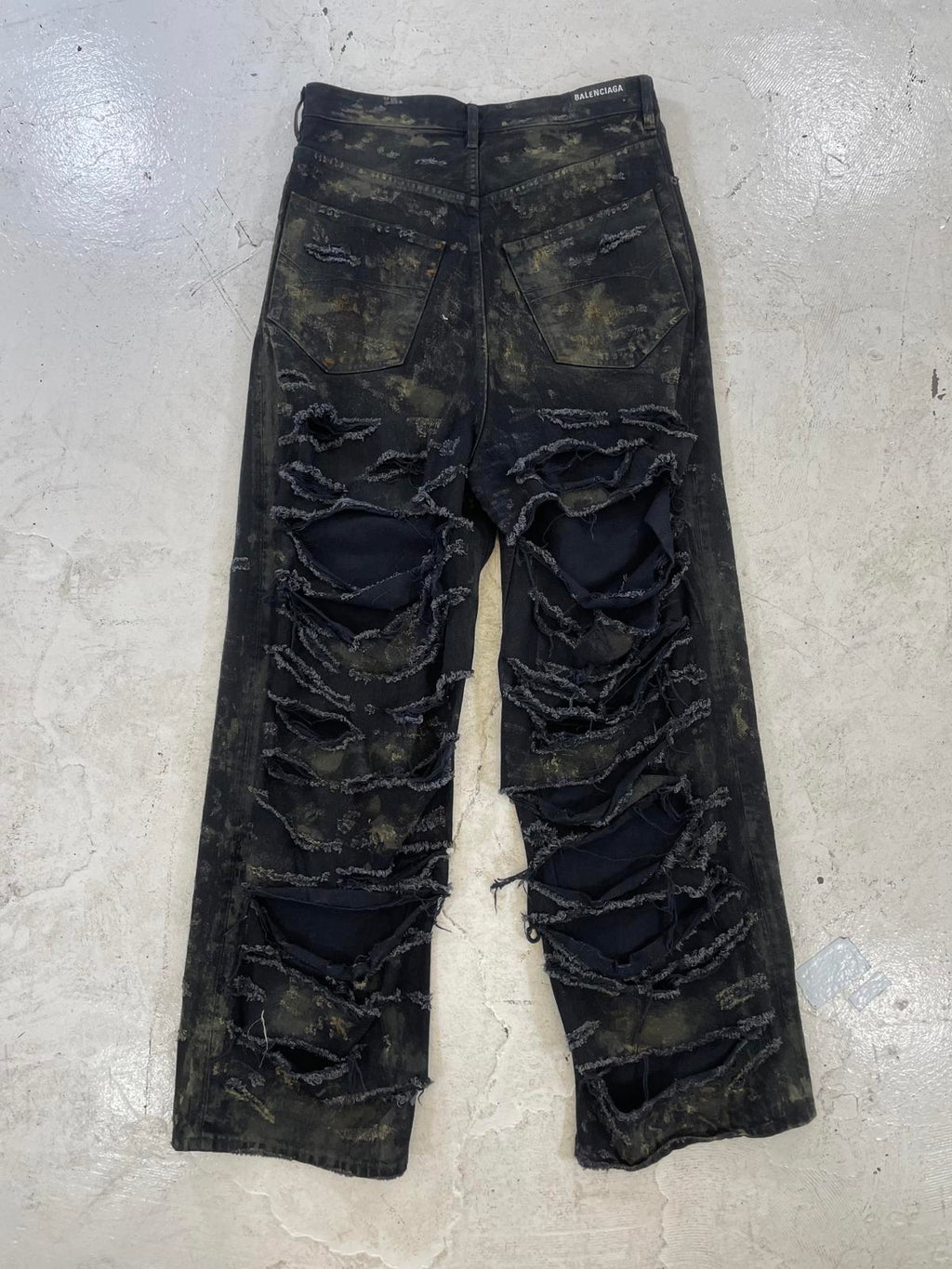 Balenciaga ss23 mud distressed denim
