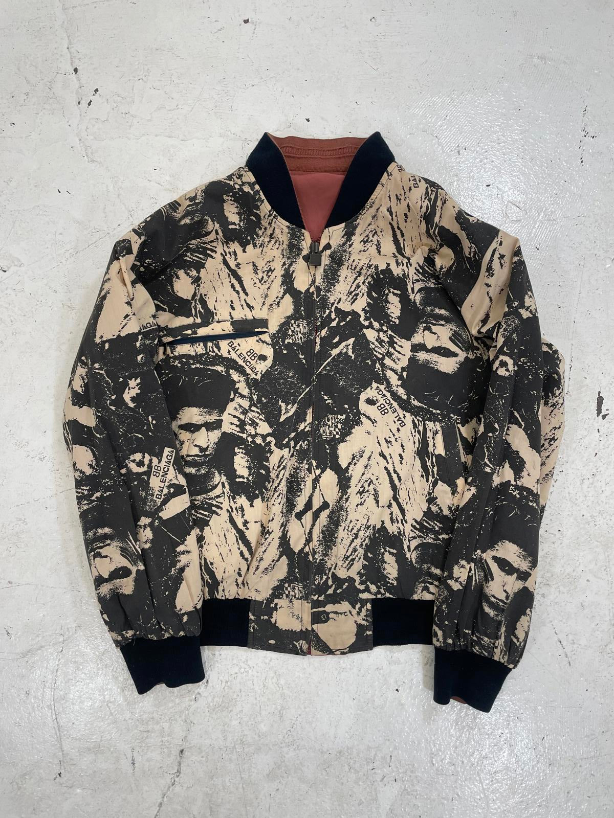 Balenciaga 1993 "Warn-Torn" Camo face print bomber