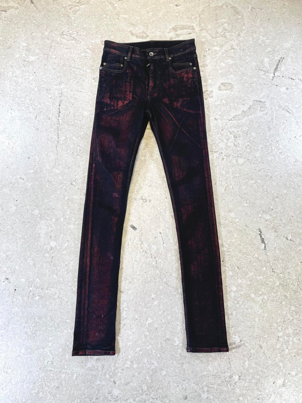 Rick Owens Foil Wax Bruise Denim