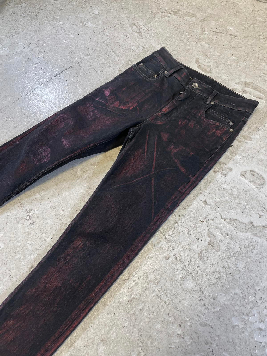 Rick Owens Foil Wax Bruise Denim
