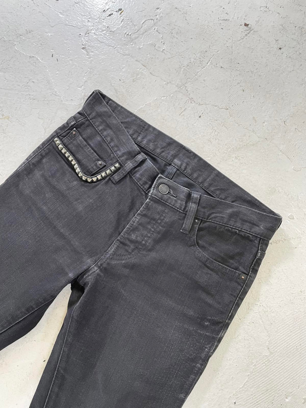 Hysteric Glamour Studded Waxed Denim