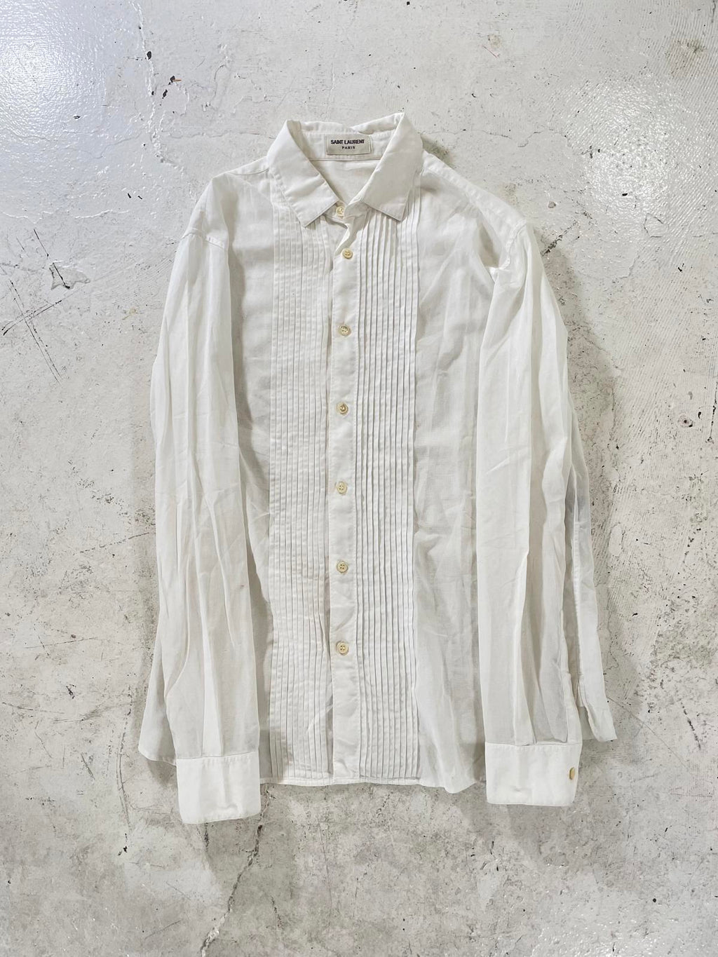Saint Laurent Pleated Button Up Shirt