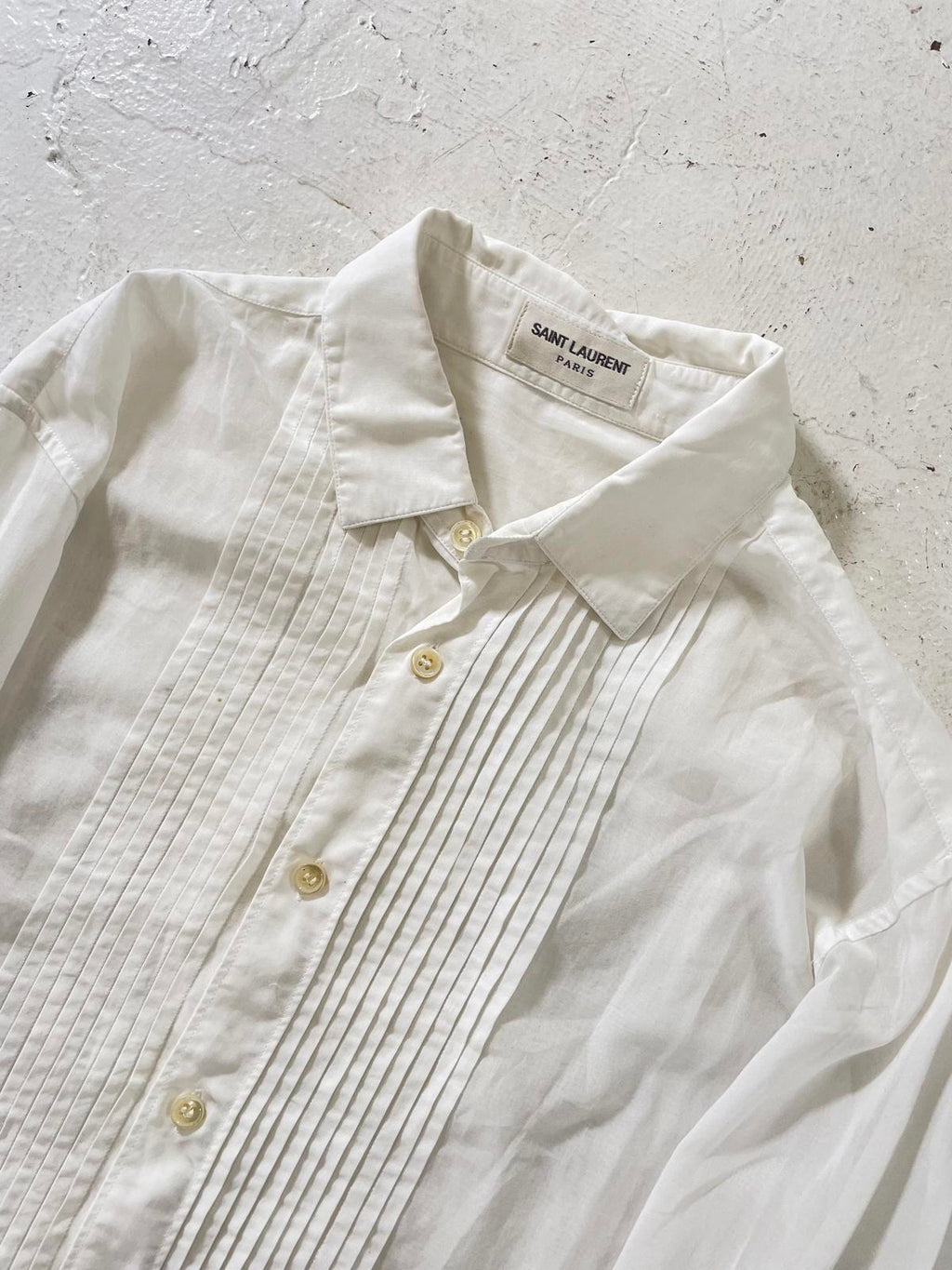 Saint Laurent Pleated Button Up Shirt