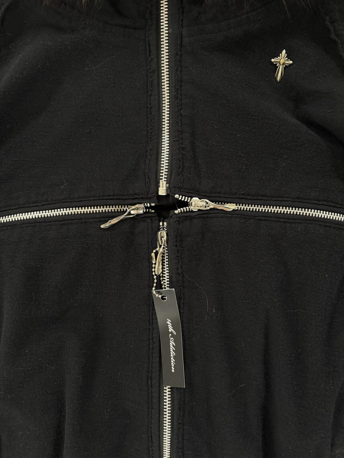 14th Addiction Black Fur Terry Hoodie