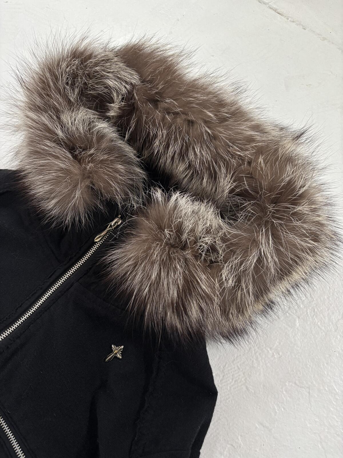 Terry foodie Black （14th addiction） 14th Addiction Black Fur Terry Hoodie – Archive On Waters