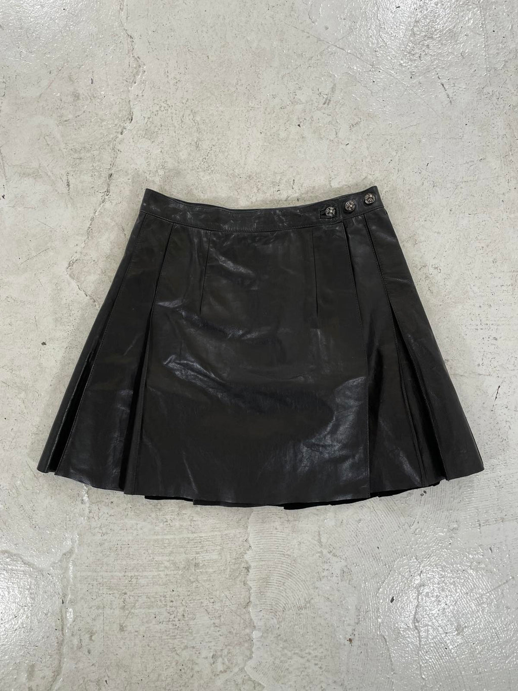 Chrome Hearts Leather Wrap Skirt
