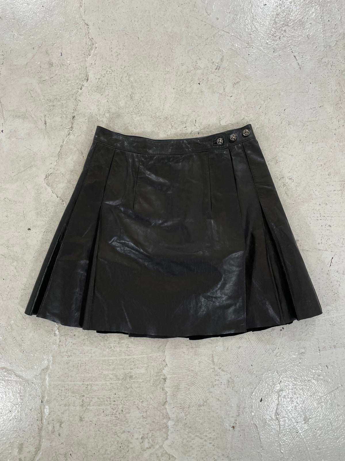 Chrome Hearts Leather Wrap Skirt