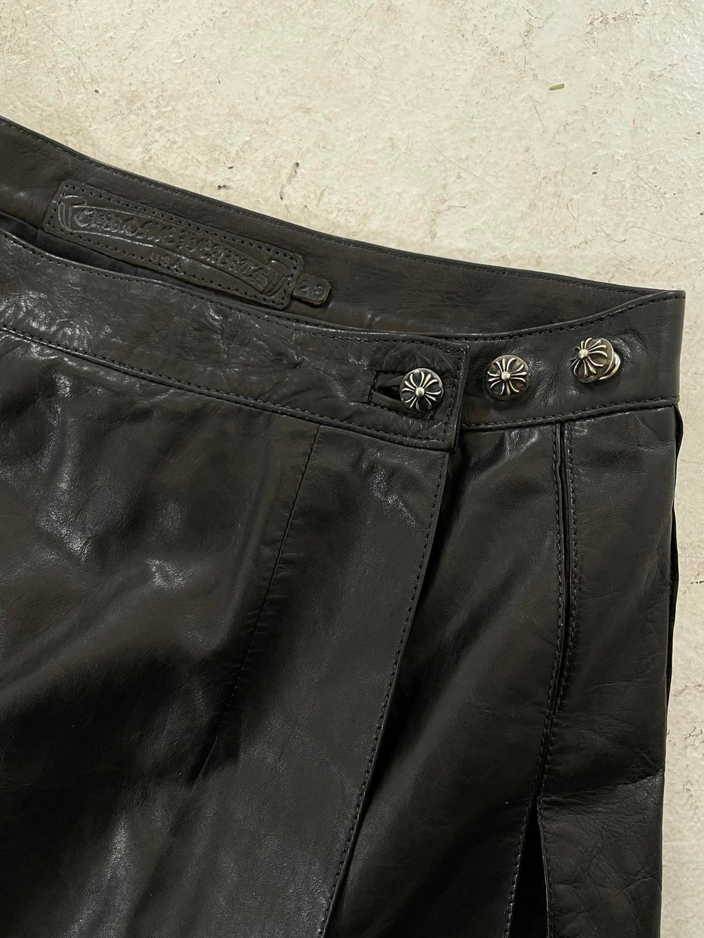 Chrome Hearts Leather Wrap Skirt