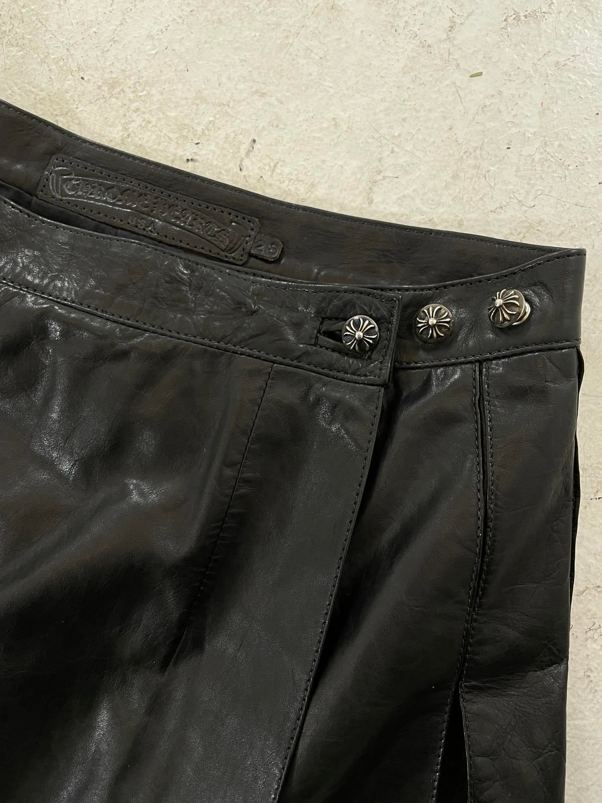 Chrome Hearts Leather Wrap Skirt