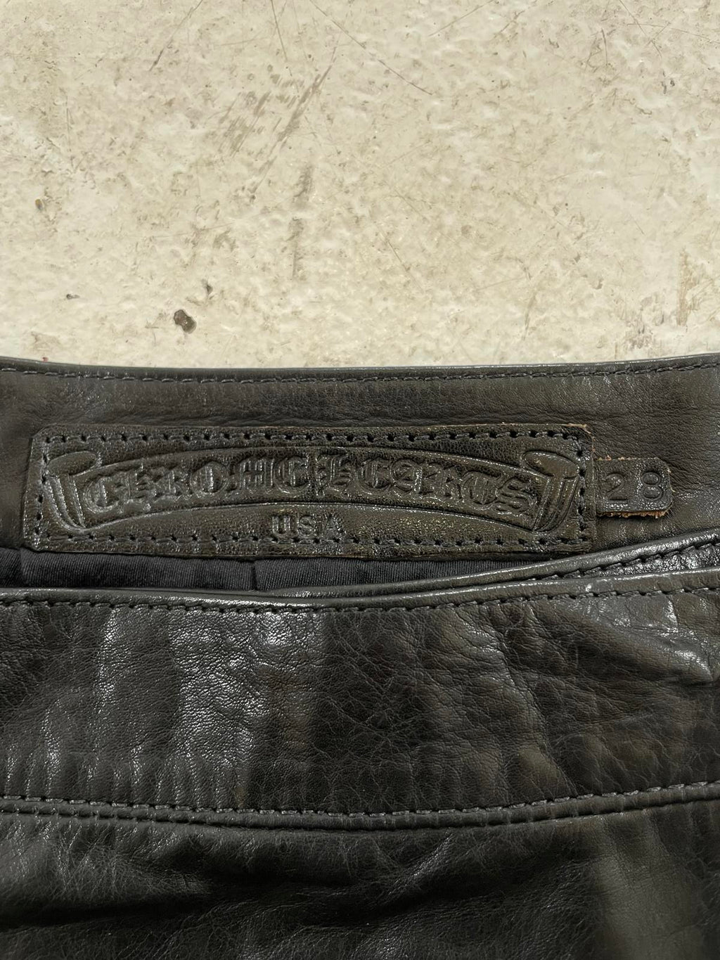 Chrome Hearts Leather Wrap Skirt