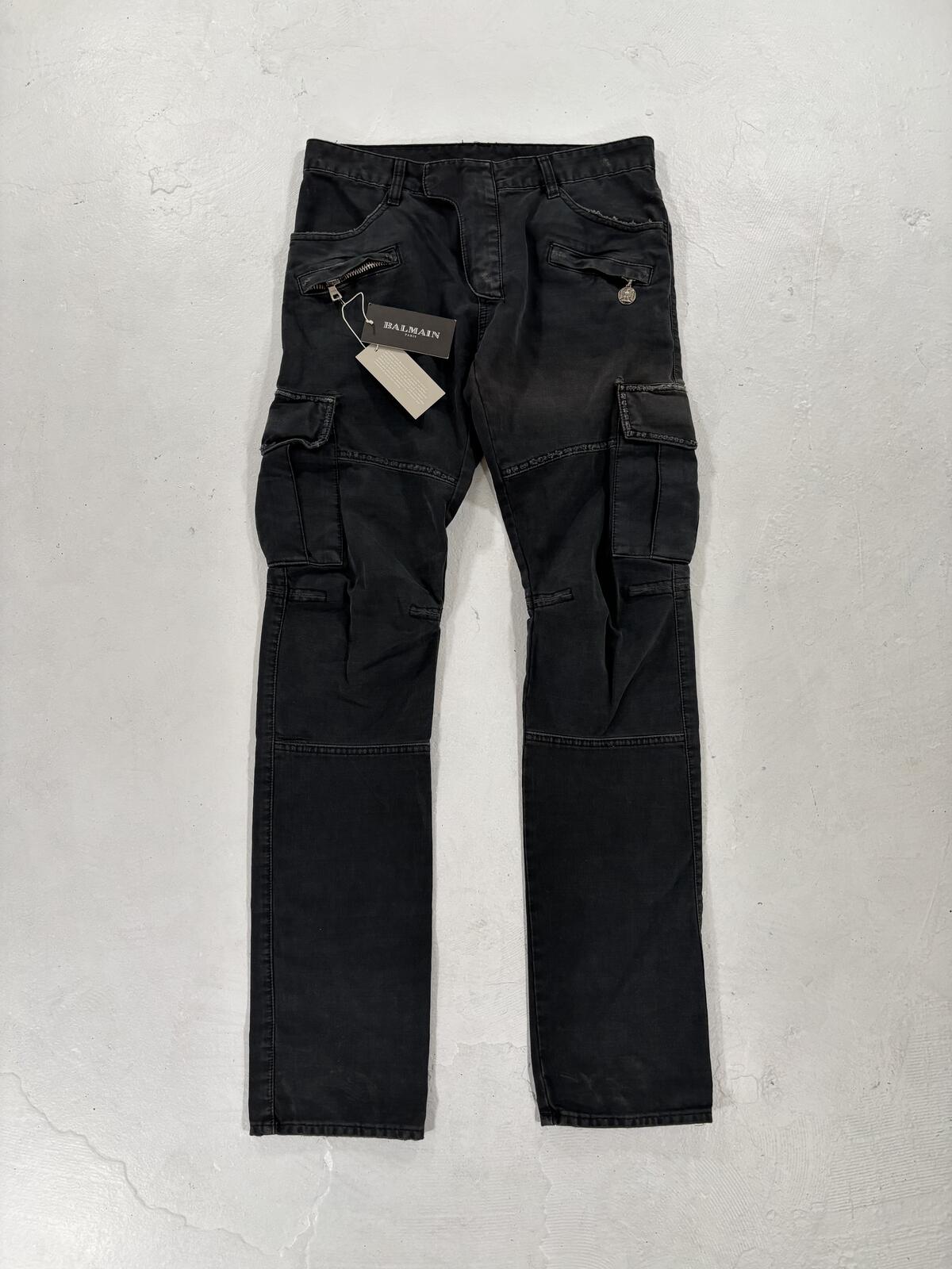 Balmain Eagle Coin Biker Cargo Pants