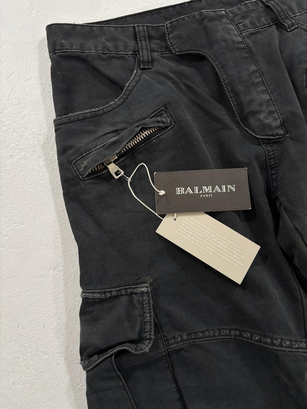 Balmain Eagle Coin Biker Cargo Pants