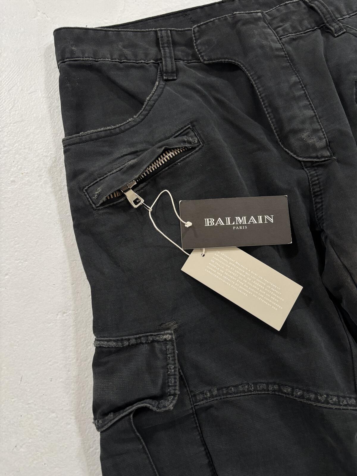 Balmain Eagle Coin Biker Cargo Pants