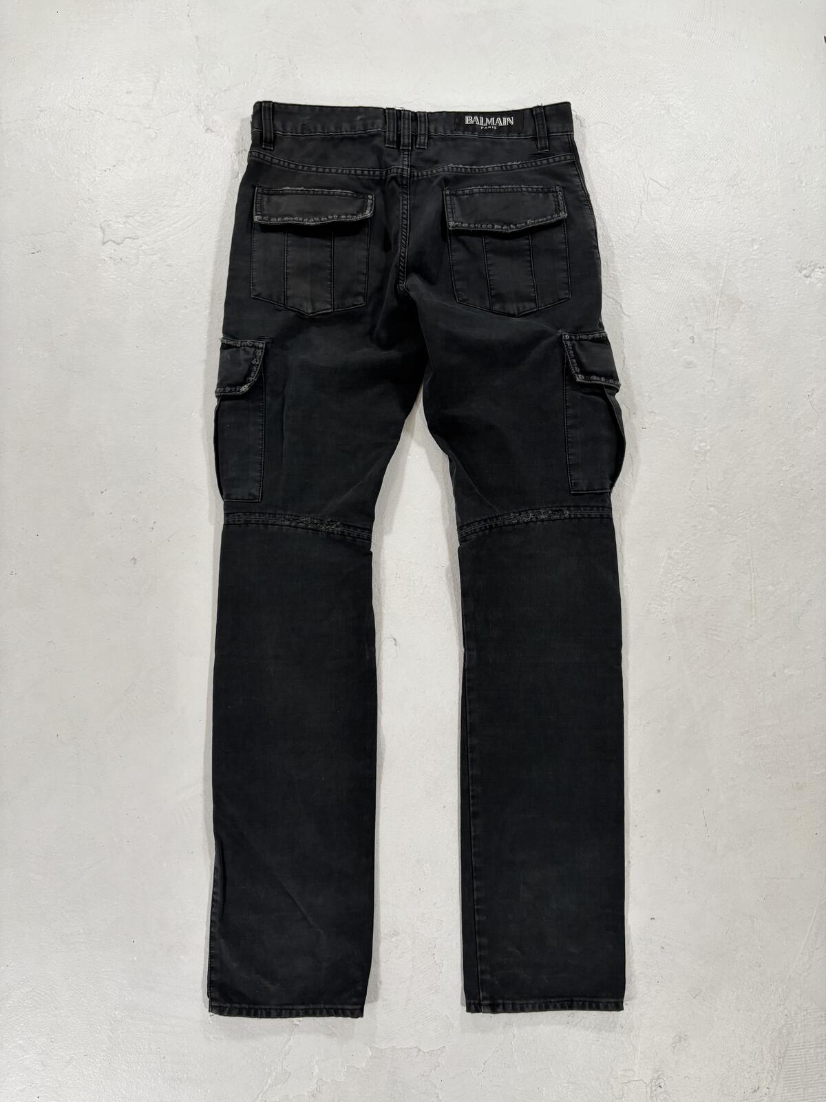 Balmain Eagle Coin Biker Cargo Pants