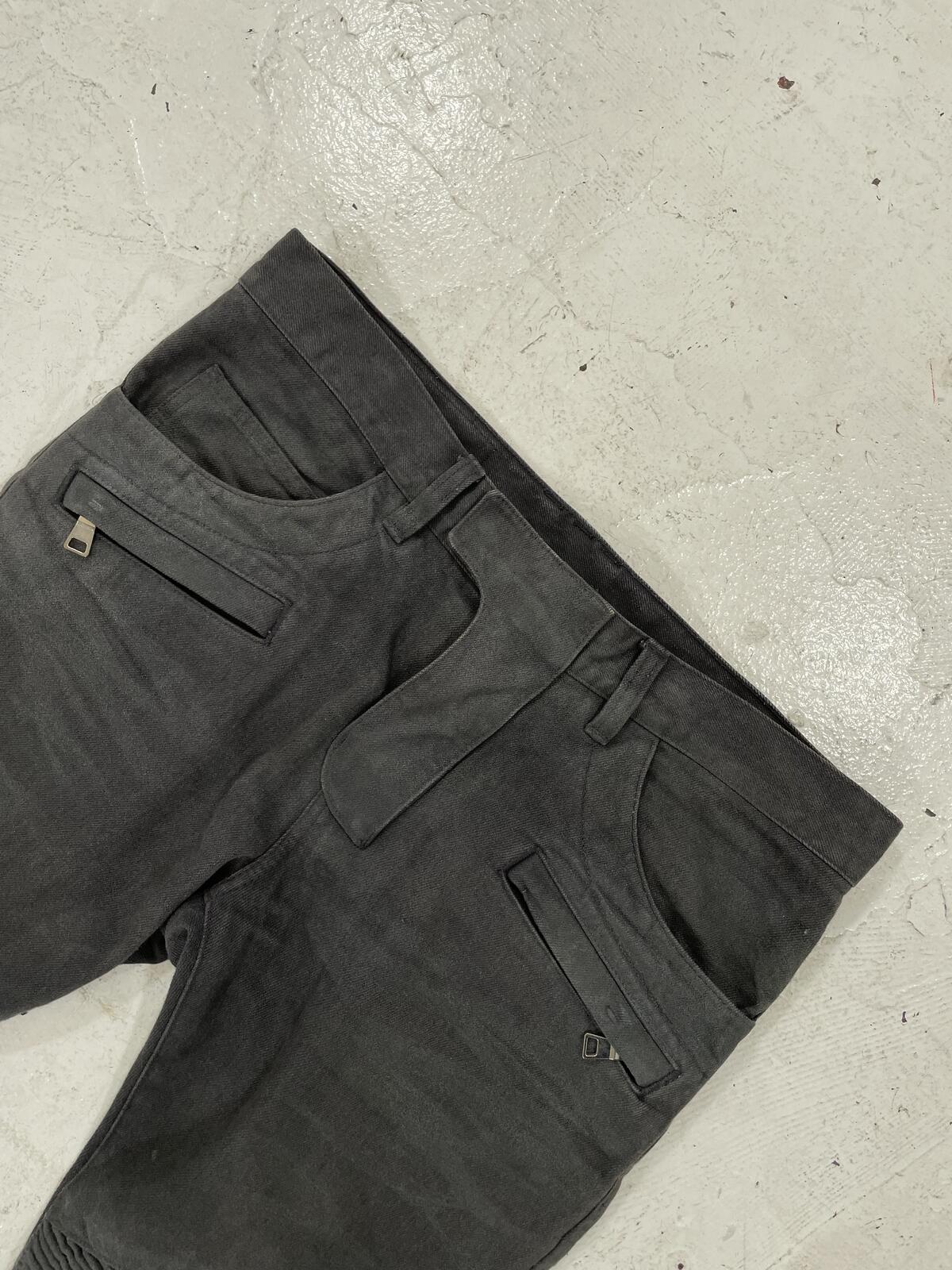 Balmain Gray Waxed Denim