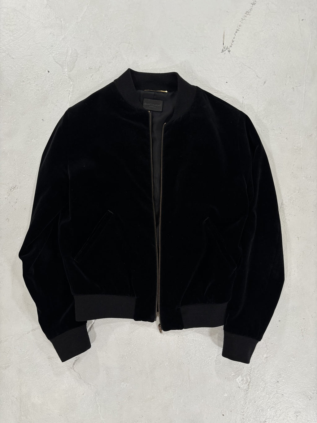 Saint Laurent Paris Music Note Satin Bomber Jacket {{ color }} {{ brand }} {{ archive }} {{ season }} {{ year }} {{ hedi slimane }}