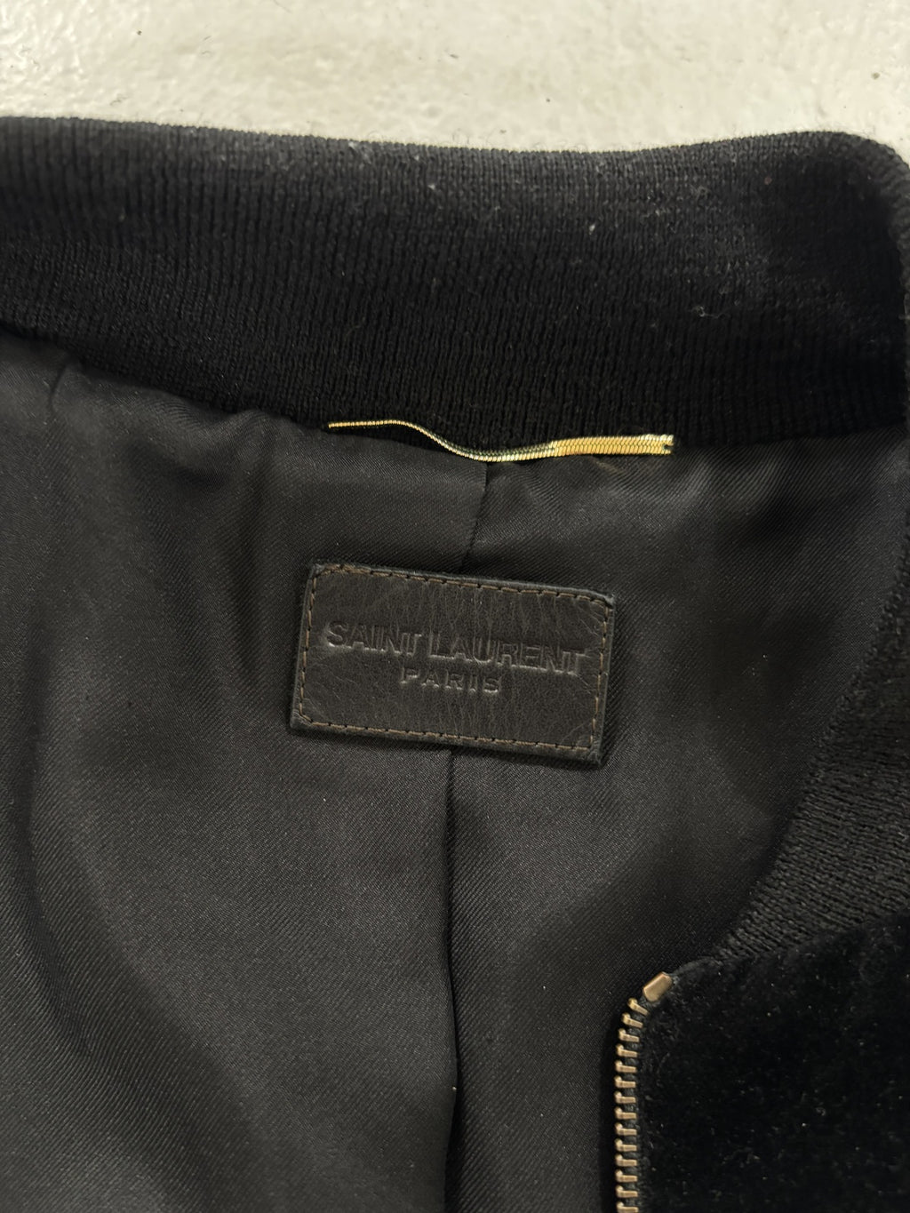 Saint Laurent Paris Music Note Satin Bomber Jacket {{ color }} {{ brand }} {{ archive }} {{ season }} {{ year }} {{ hedi slimane }}
