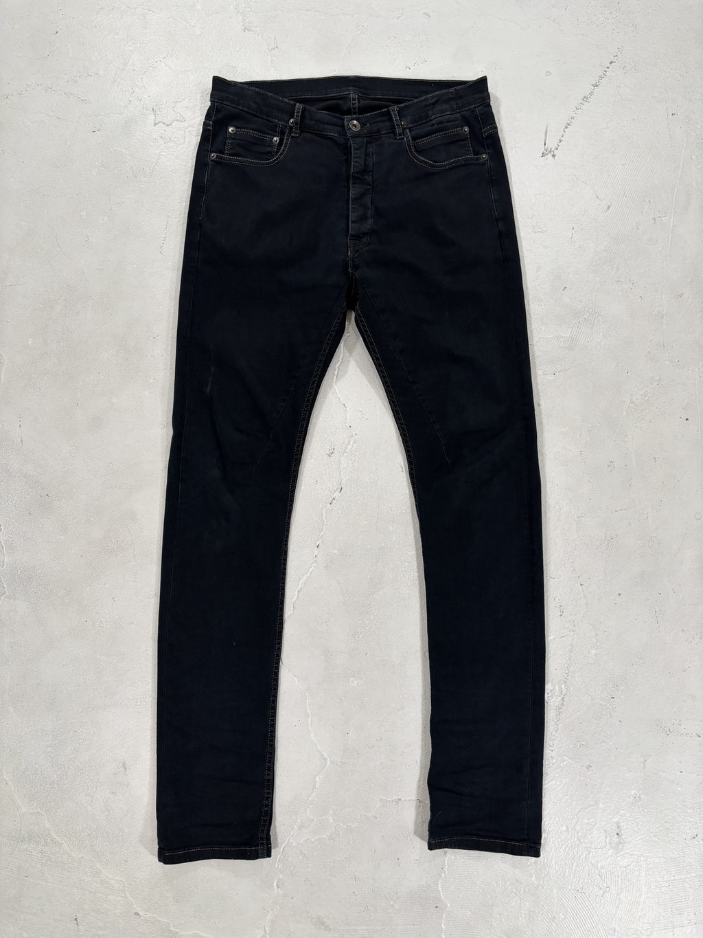 Rick Owens Olmar & Mirta "Black Scrub" Torrance Cut Denim {{ color }} {{ brand }} {{ archive }} {{ season }} {{ year }} {{ hedi slimane }}