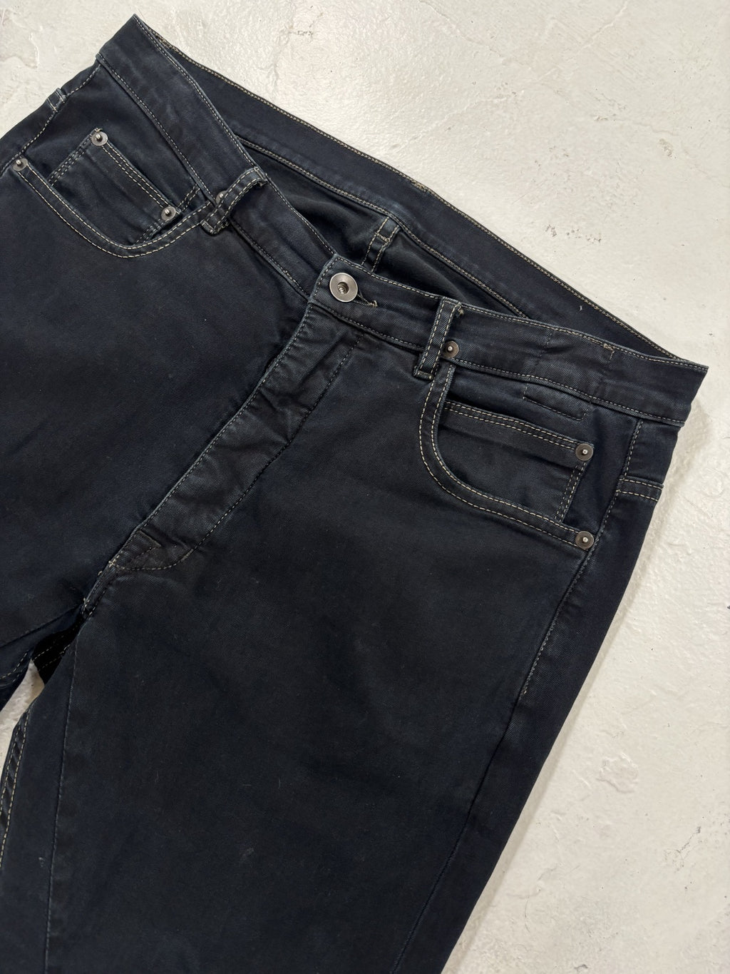 Rick Owens Olmar & Mirta "Black Scrub" Torrance Cut Denim {{ color }} {{ brand }} {{ archive }} {{ season }} {{ year }} {{ hedi slimane }}