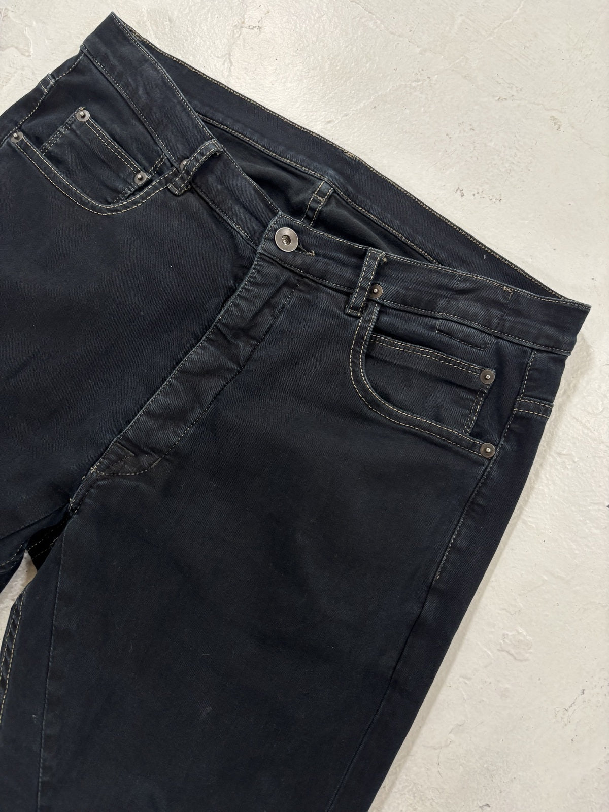 Rick Owens Olmar & Mirta "Black Scrub" Torrance Cut Denim {{ color }} {{ brand }} {{ archive }} {{ season }} {{ year }} {{ hedi slimane }}