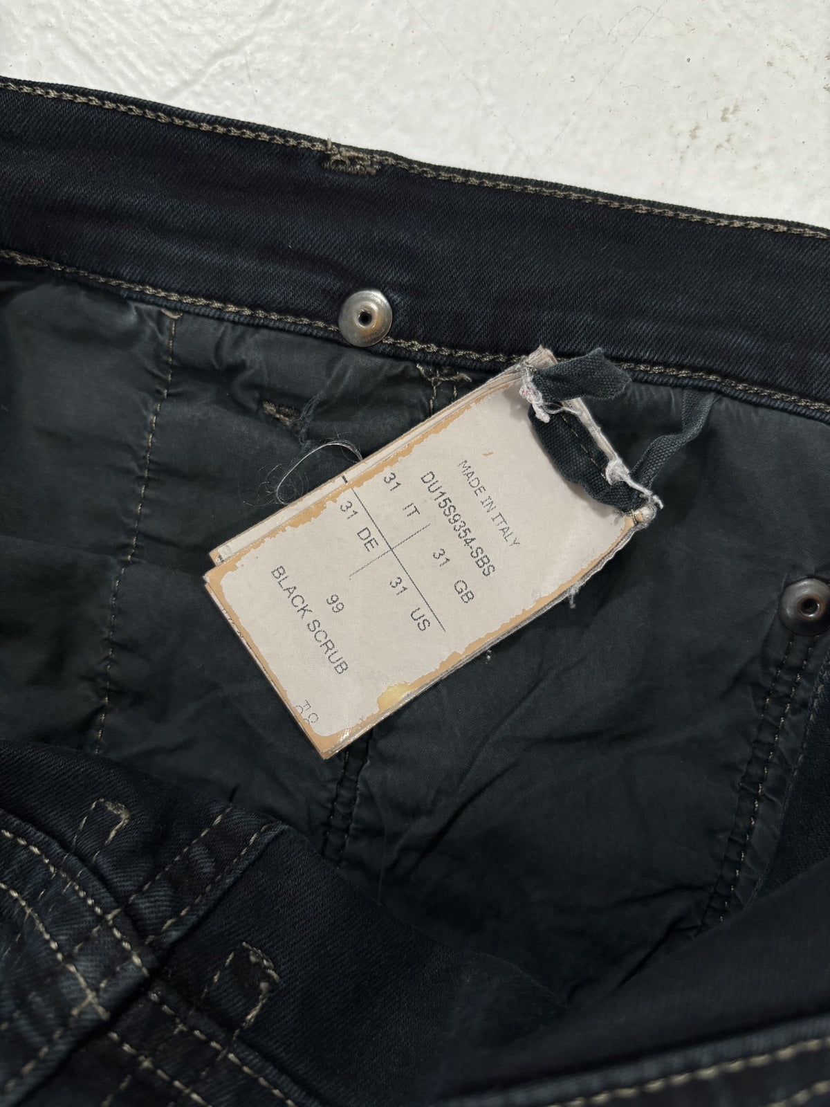 Rick Owens Olmar & Mirta "Black Scrub" Torrance Cut Denim {{ color }} {{ brand }} {{ archive }} {{ season }} {{ year }} {{ hedi slimane }}