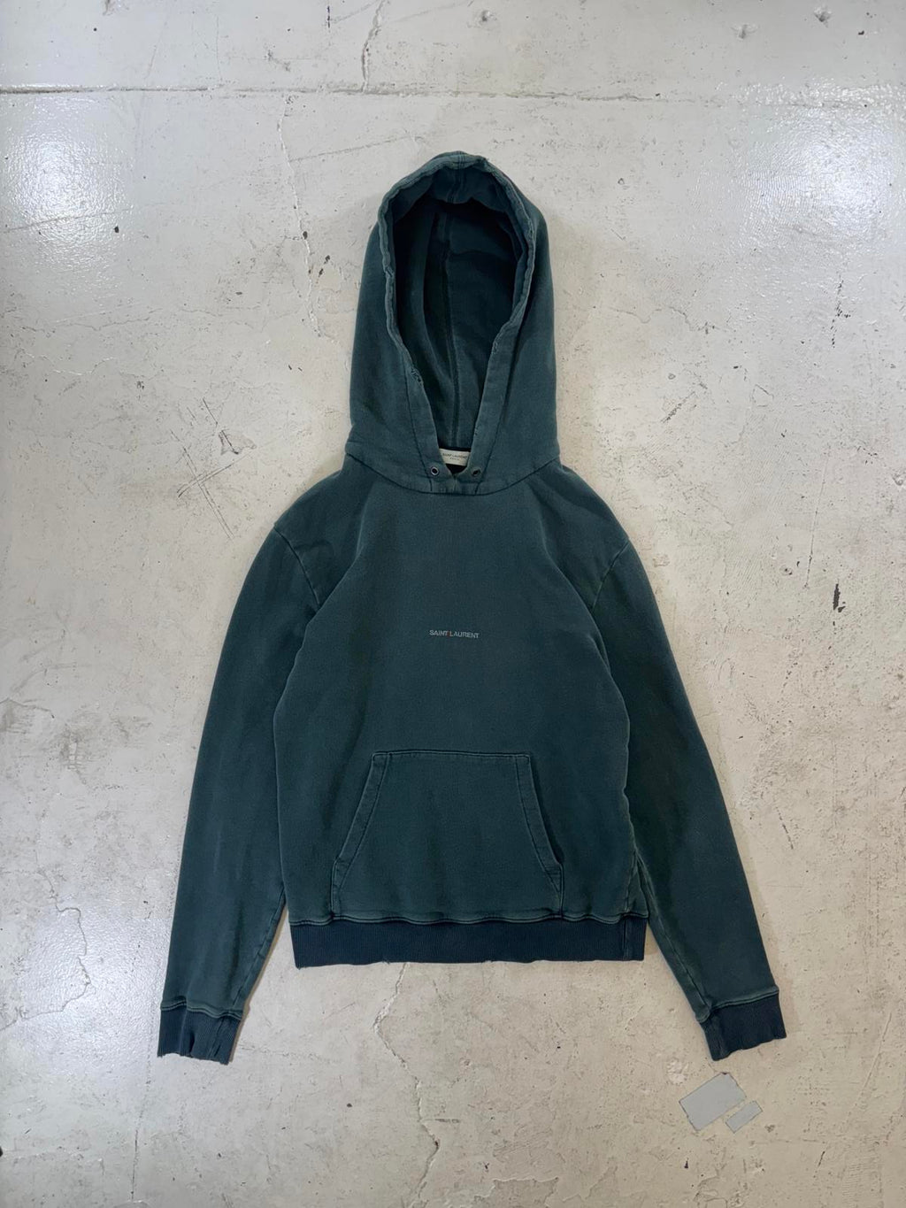 Saint Laurent Paris Green Logo Hoodie